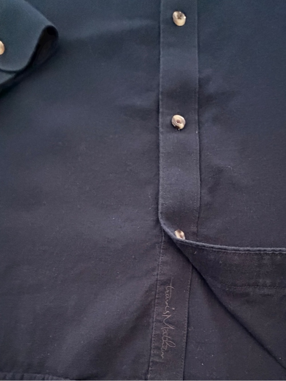 TravisMathew Men’s 2XL Navy Blue Cotton Utility Button Down Shirt - Picture 5 of 9